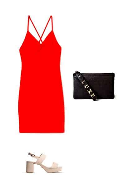 Look con vestido rojo