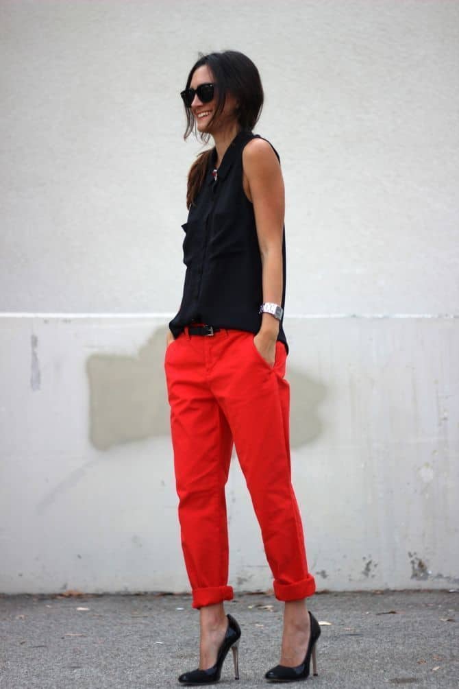 Combinar un Pantalón Rojo? [ 19 Looks